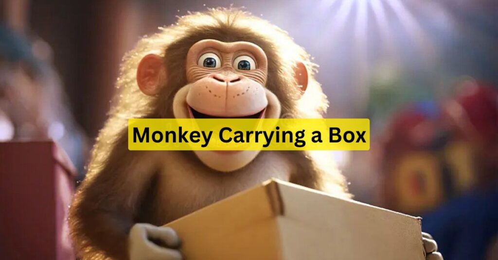 monkey carrying a box